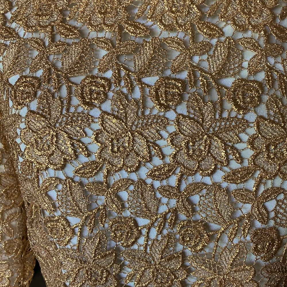 NWT An original Milly of New York metallic gold lace dress